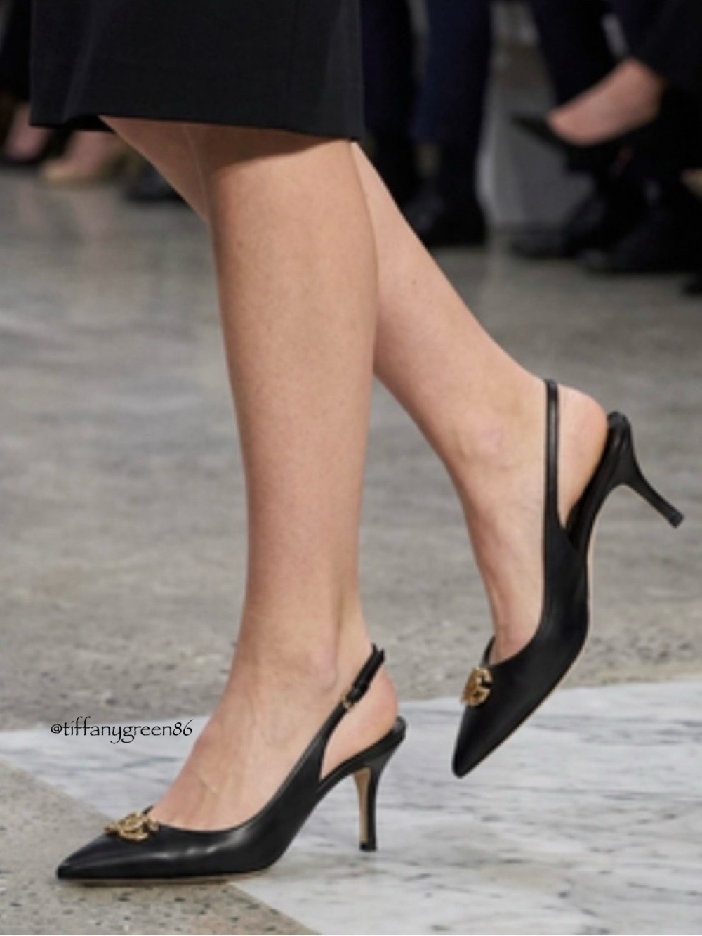 Dolce & Gabbana Black Leather Slingback Pumps Sz 8 / 38 Lollo NIB